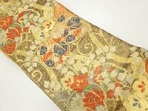 佐賀錦桐に花模様織出し袋帯